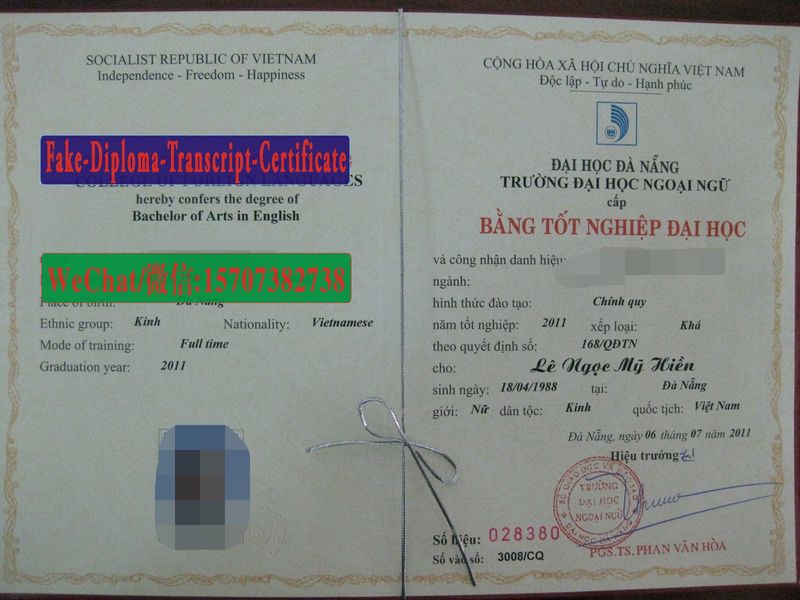 Fake The University of Danang Diploma Transcript