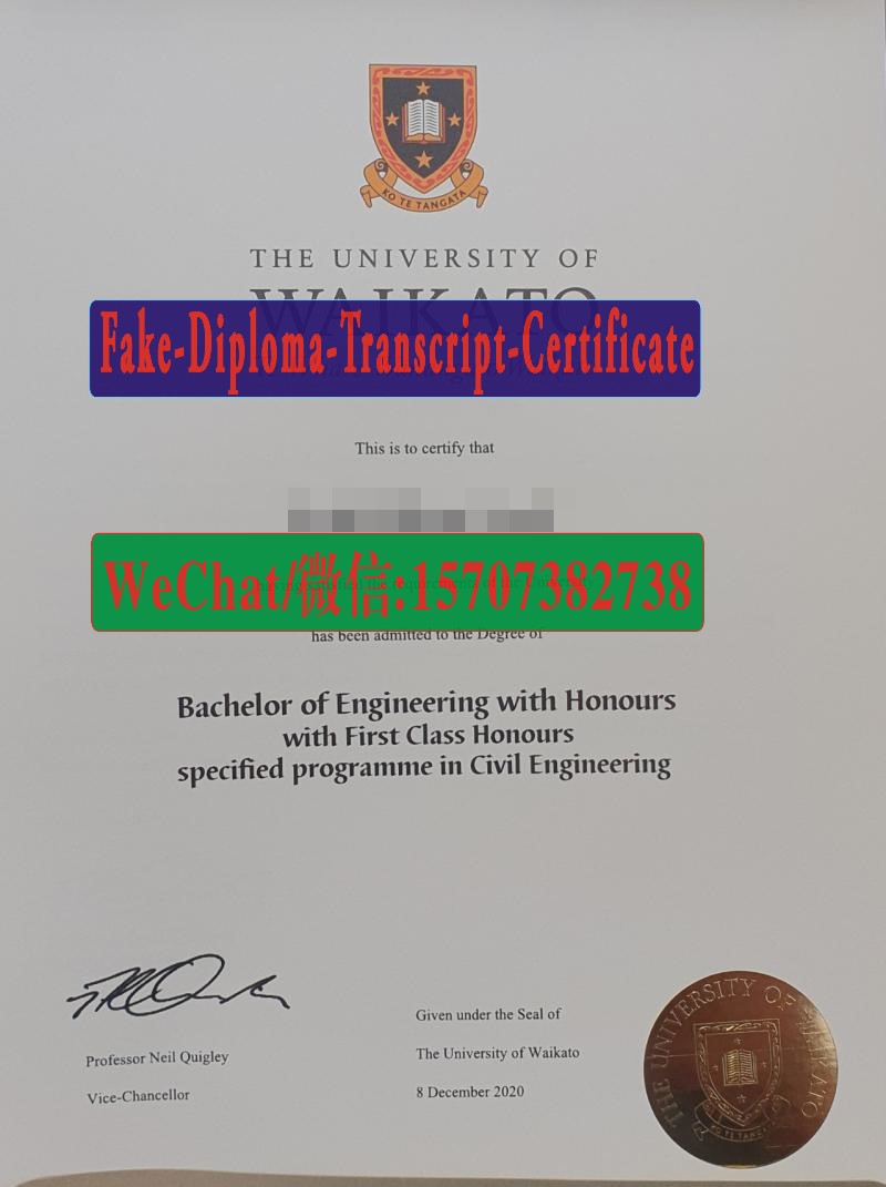 Fake The University of Waikato Diploma degree