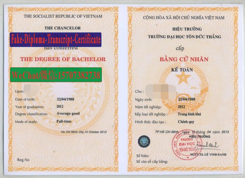 Fake Ton Duc Thang University Diploma Transcript