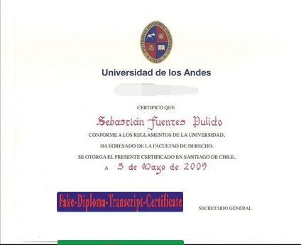 Fake Universidad de Los Andes Diploma Transcript