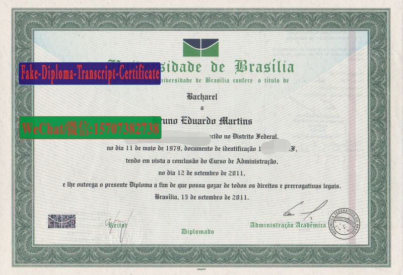 Fake Universidade de Brasília Diploma Transcript