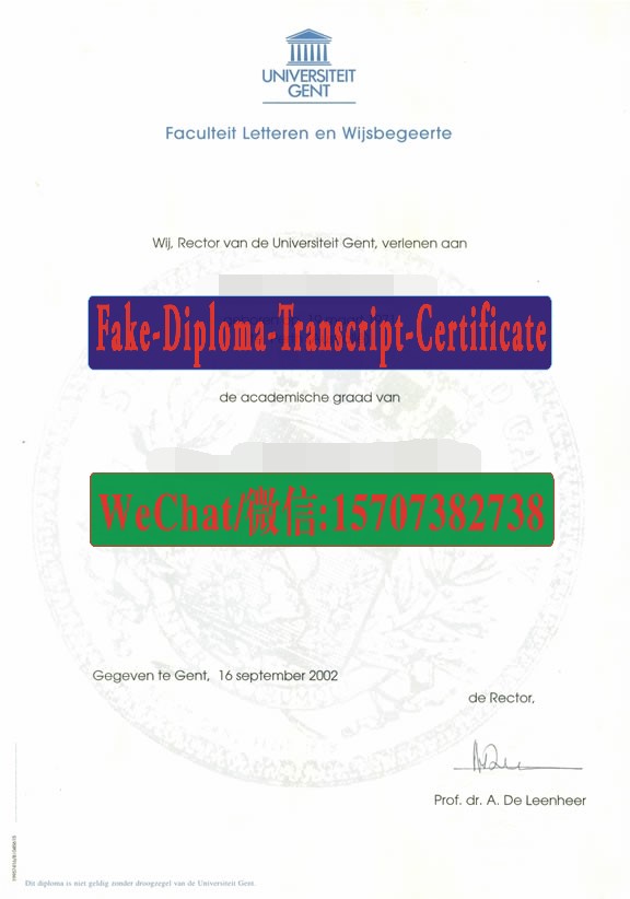 Fake Universiteit Gent Diploma Transcript