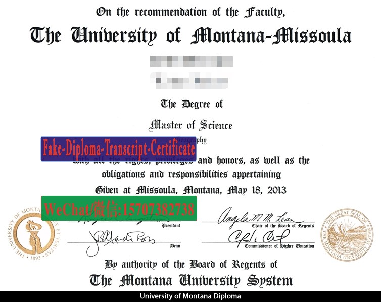 Fake University of Montana Missoula Diploma Makers1