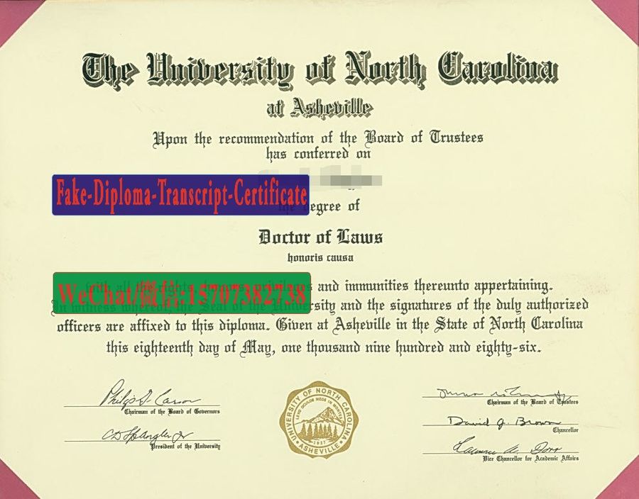 Fake University of North Carolina at Asheville Diploma Makers