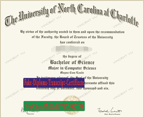 Fake University of North Carolina at Charlott Diploma Makers