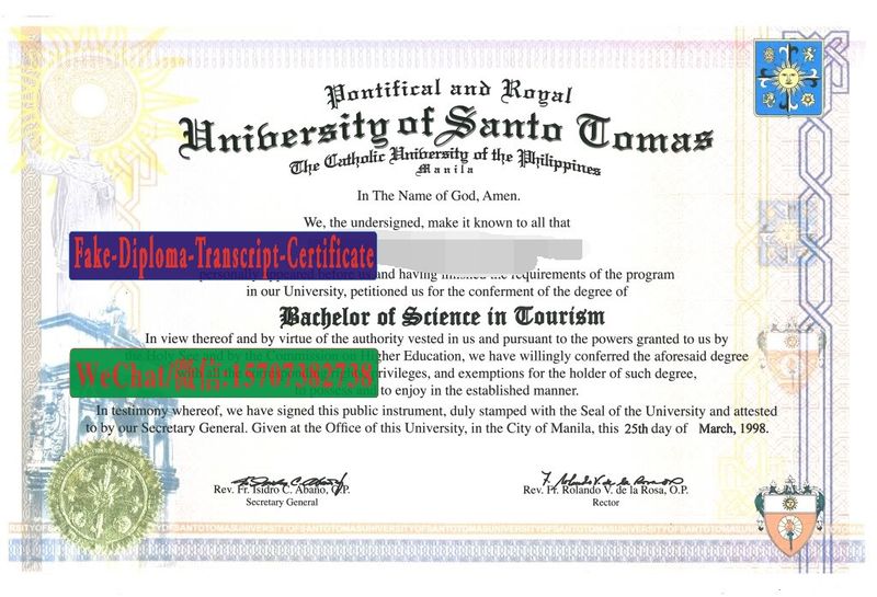 Fake University of Santo Tomas Diploma Transcript