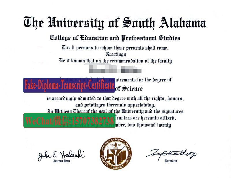 Fake University of South Alabama Diploma Makers