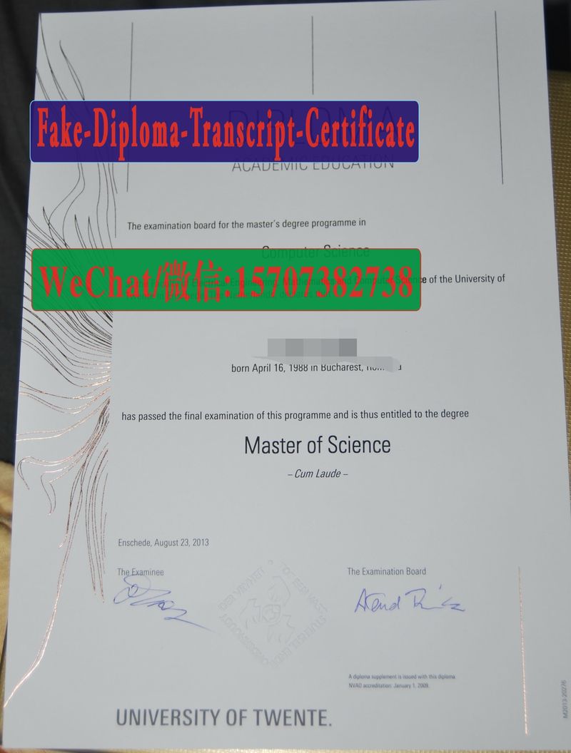 Fake University of Twente Diploma Transcript