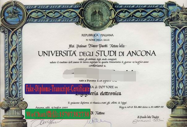 Fake Università degli Studi di ANCONA Diploma Transcript