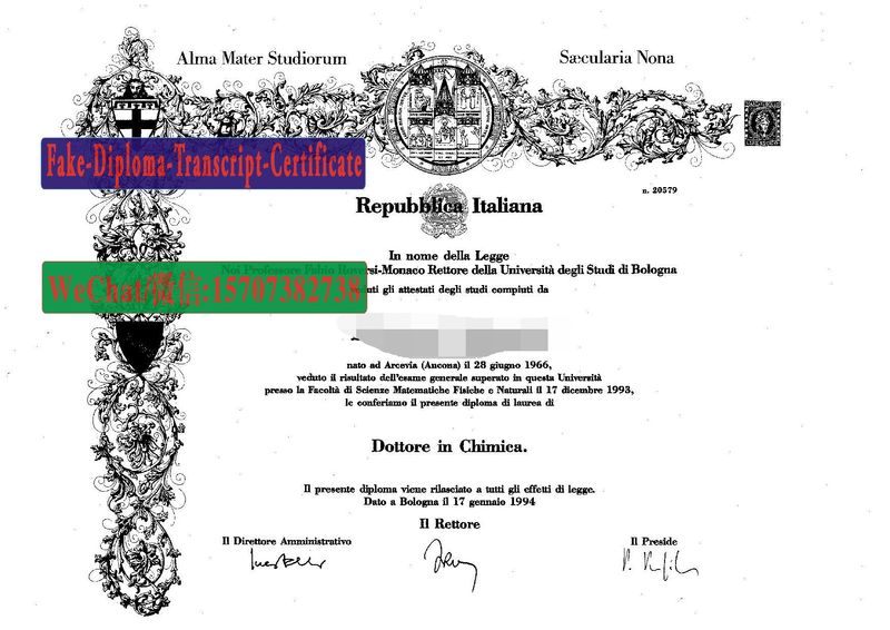 Fake Università degli Studi di Bologna Diploma Transcript