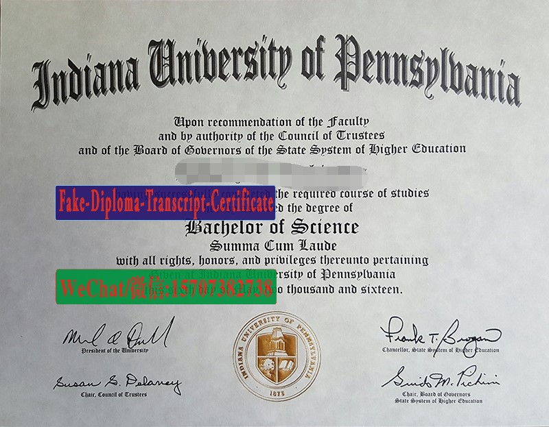 Fake mIndiana University of Pennsylvania Diploma Degree