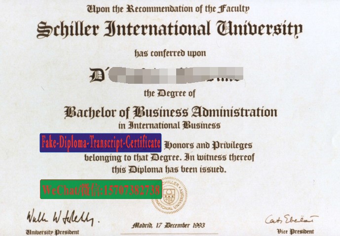 Fake schiller international University Diploma Degree