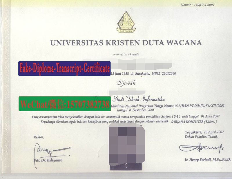 Fake universitas kristen duta wacana Diploma Transcript