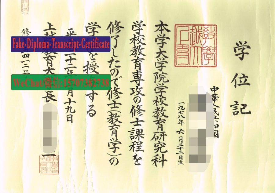 Joetsu University of Education Diploma Certificate