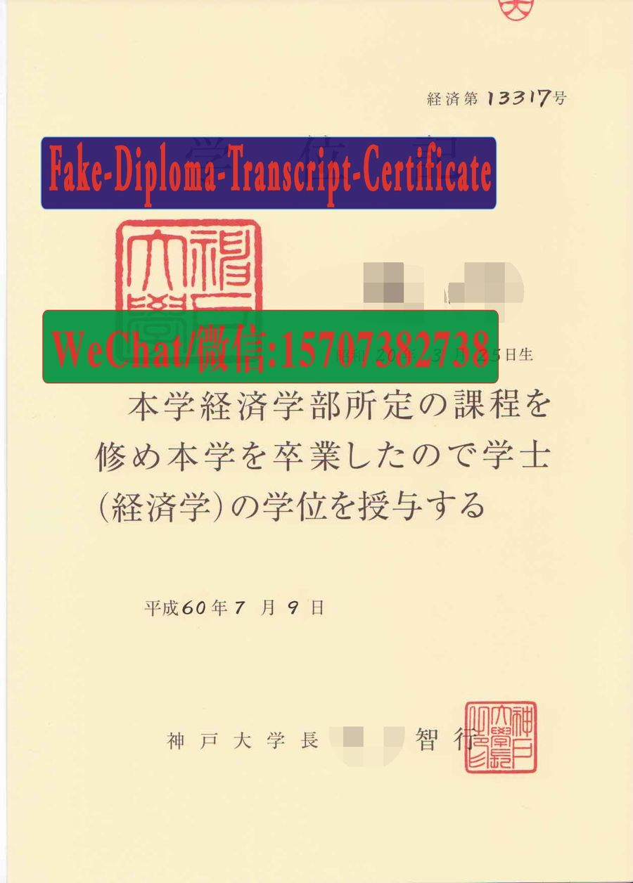 Kobe University Diploma Certificate