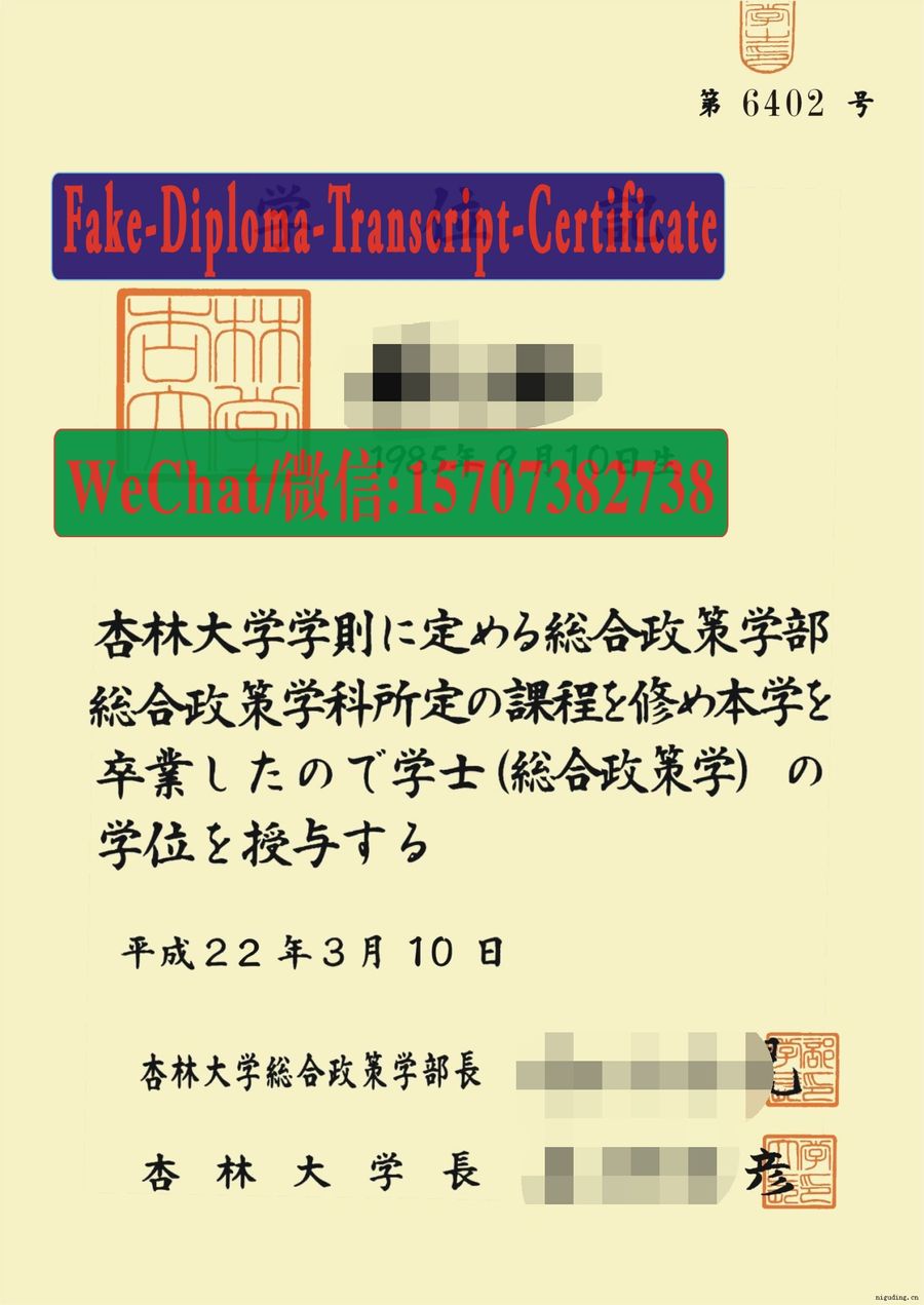 Kyorin University Diploma Certificate