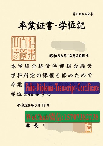 Matsumoto University Diploma Certificate