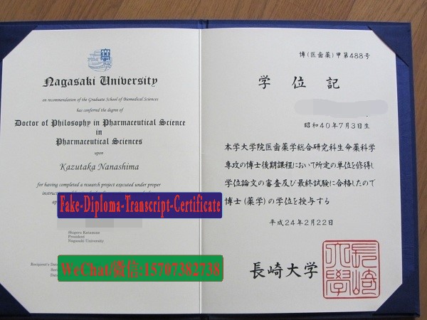 Nagasaki University Diploma Certificate