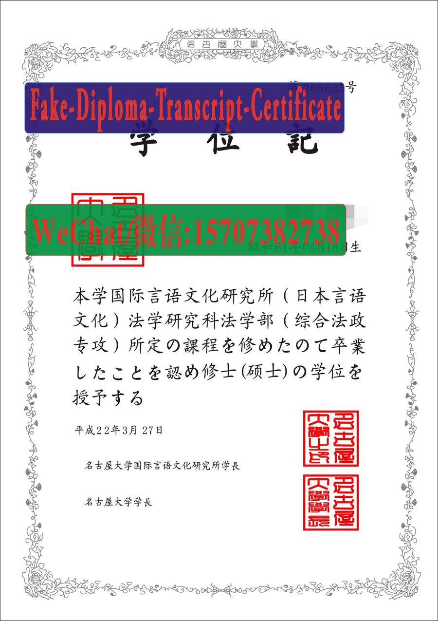 Nagoya University Diploma Certificate