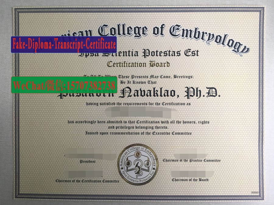 Order Fakes American Institute of Embryology Diploma