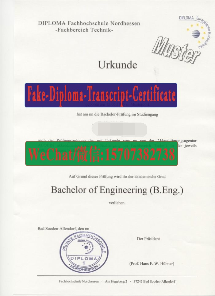 Order Fakes DIPLOMA Fachhochschule Nordhessen Diploma