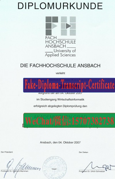 Order Fakes Fachhochschule Ansbach Diploma