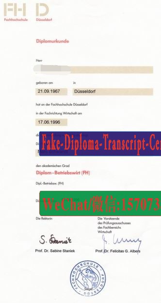 Order Fakes Fachhochschule Düsseldorf Diploma