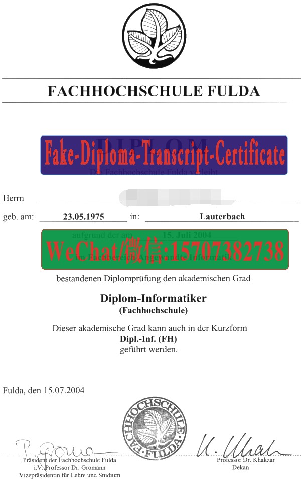 Order Fakes Fachhochschule Fulda Diploma