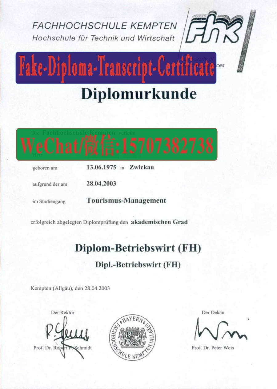 Order Fakes Fachhochschule Kempten Diploma