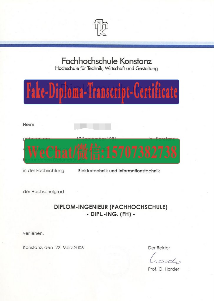 Order Fakes Fachhochschule Konstanz Diploma