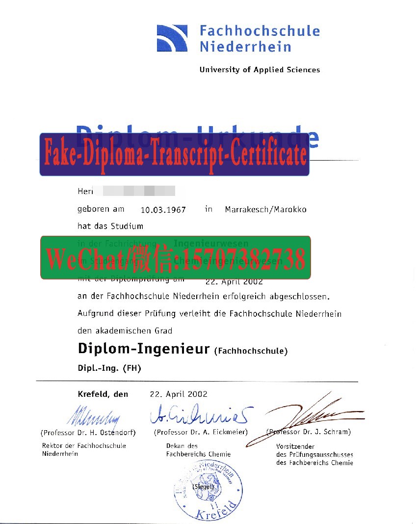 Order Fakes Fachhochschule Niederrhein Diploma