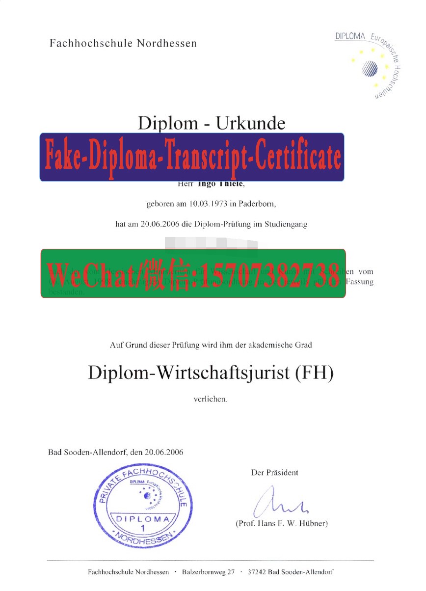 Order Fakes Fachhochschule Nordhessen Diploma