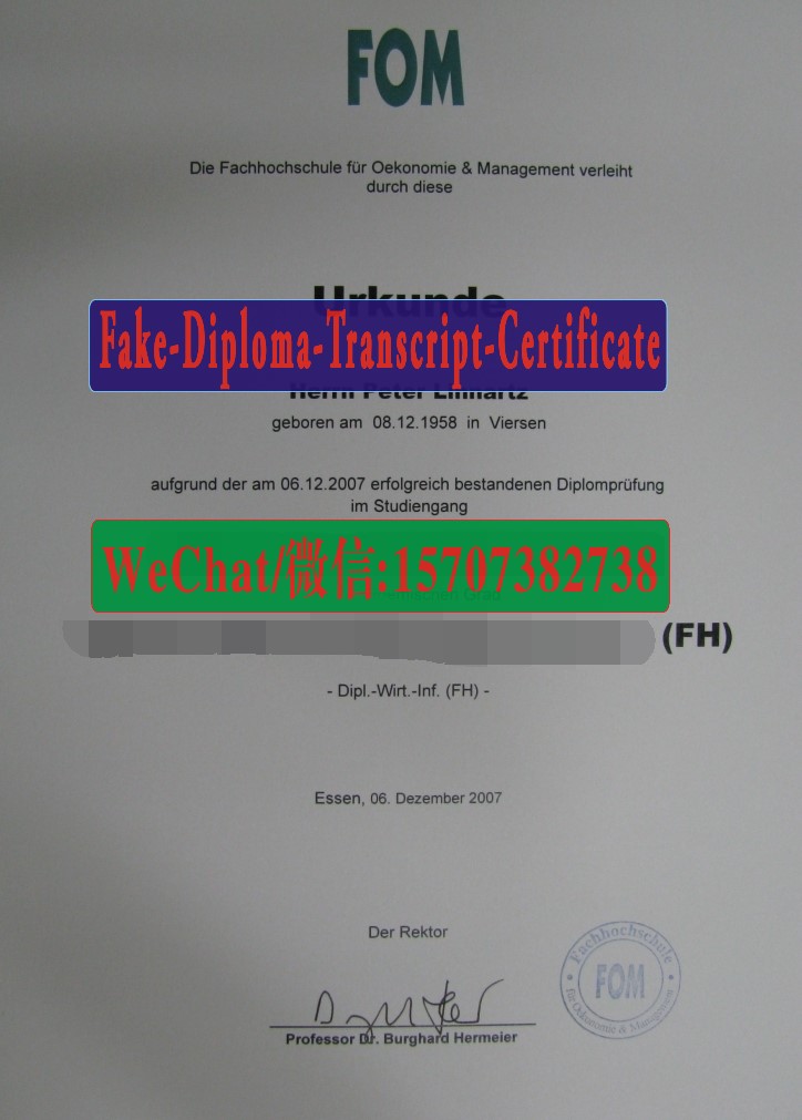 Order Fakes Fachhochschule für Oekonomie und Management Diploma