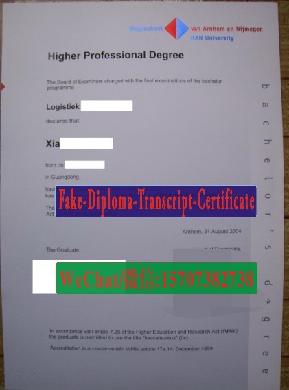 Order Fakes Hogeschool van Arnhem en Nijmegen Diploma