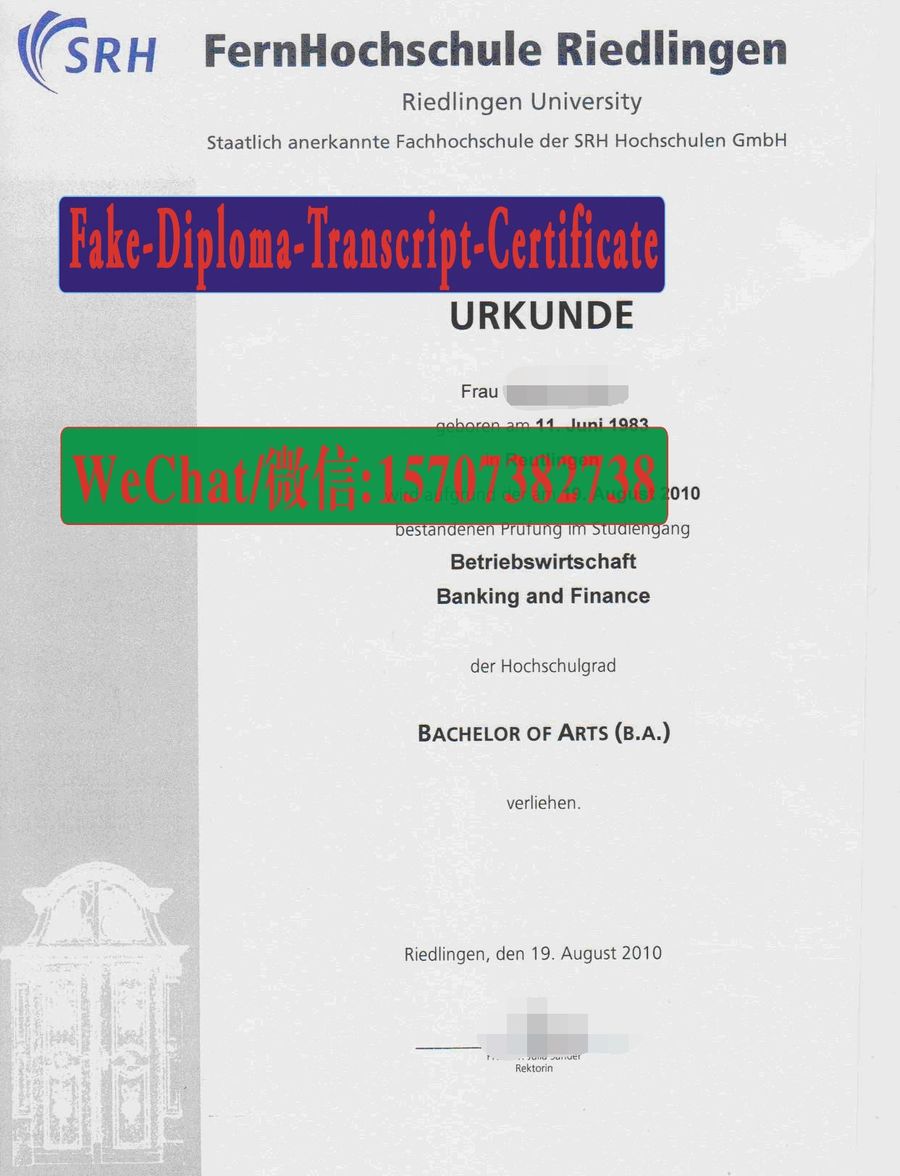 Order Fakes SRH Fernhochschule Riedlingen Diploma