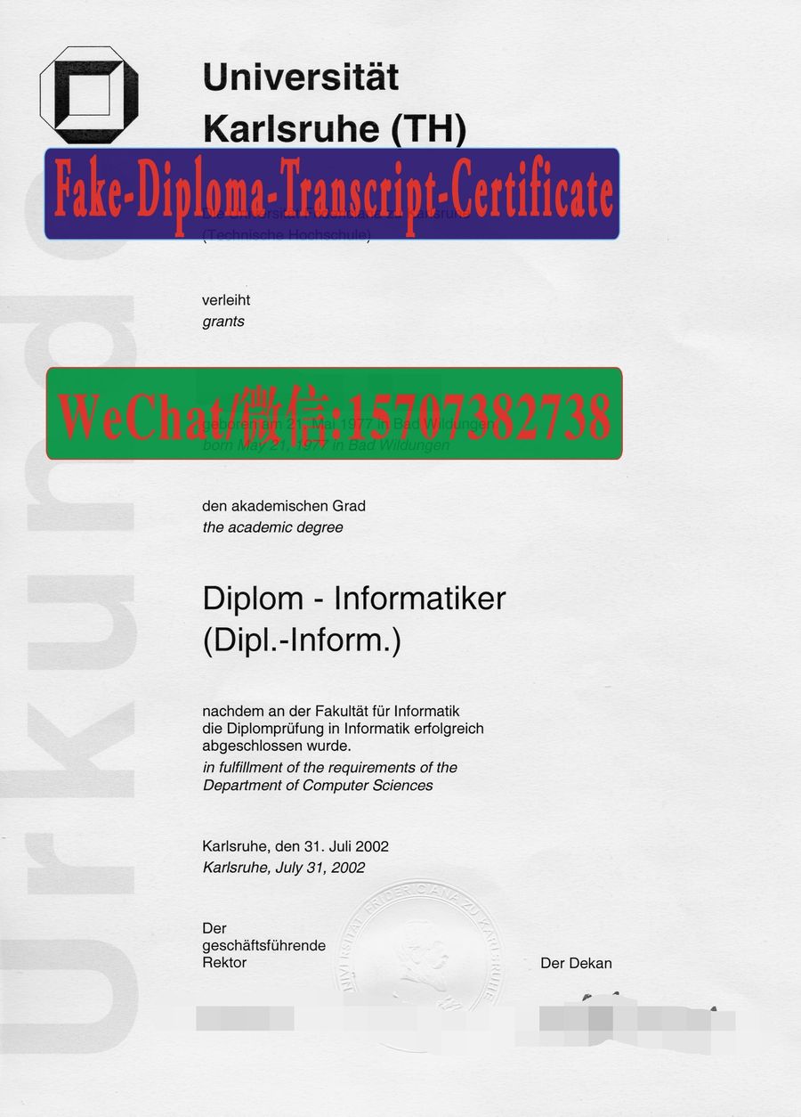 Order Fakes Universitat Karlsruhe (TH) Diploma