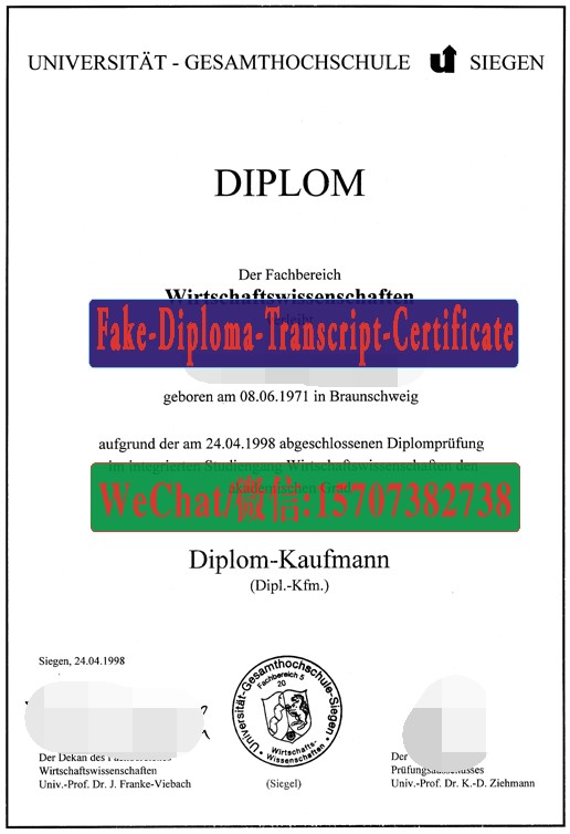 Order Fakes University Gesamthochschule Siegen Diploma