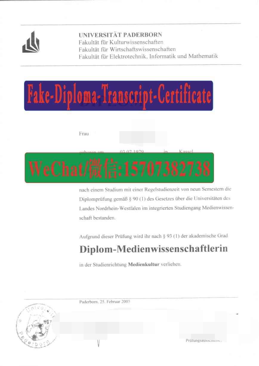 Order Fakes University of Paderborn Diploma