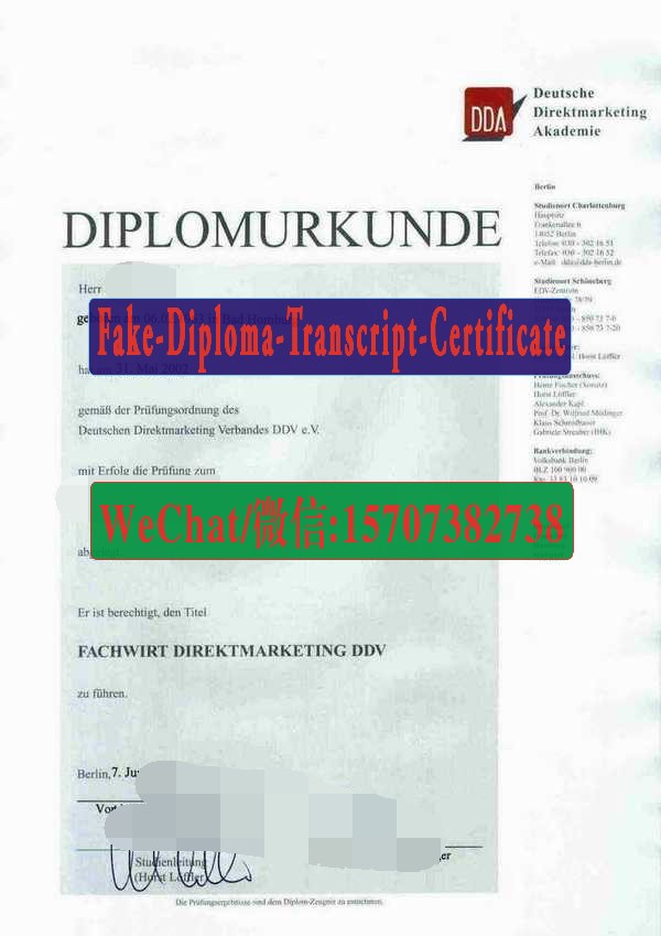 Order Fakes deutsche direktmarketing akademie Diploma