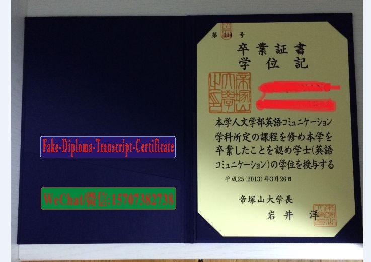 Tezukayama University Diploma Certificate