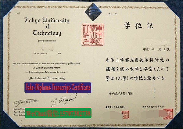 Tokyo University of Technology Diploma Certificate