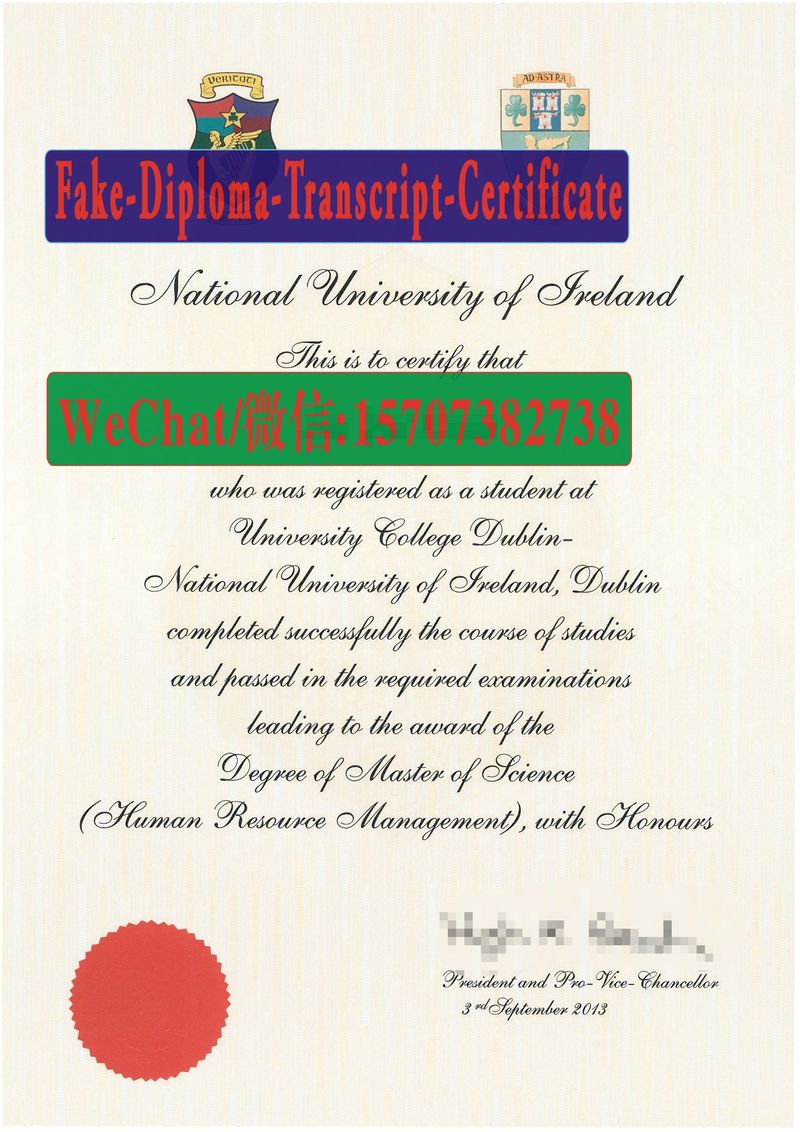 University College Dublin Diploma Original Sample