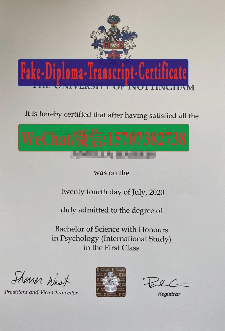 Where to order fake The University of Nottingham Diploma