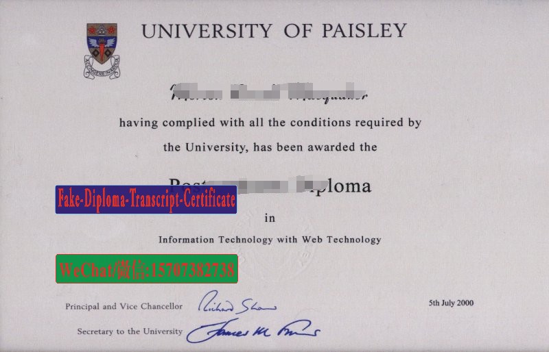 Where to order fake University of Paisley Diploma