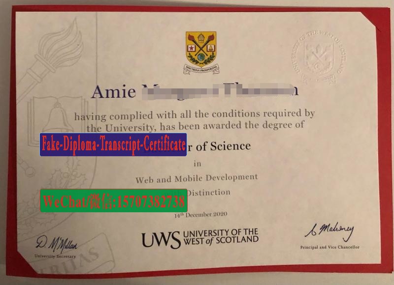 Where to order fake University of the West of Scotland Diploma