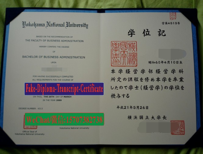 Yokohama National University Diploma Certificate